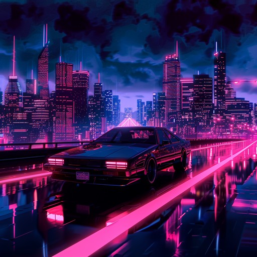 This instrumental synthwave song evokes the feeling of driving through a vibrant, neon-lit city at midnight. The pulsing bassline and shimmering synths create an atmospheric backdrop, while the steady beat keeps the energy high. Layers of arpeggiated melodies and sci-fi inspired sound effects add depth and intrigue, immersing the listener in a futuristic, urban landscape. The track builds subtly throughout, with the addition of soaring lead lines and powerful drum fills, culminating in a climactic final section that leaves the listener energized and ready for whatever the night may bring