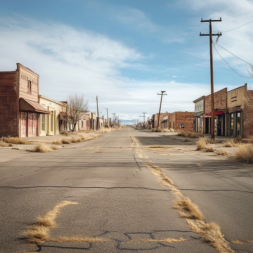 Transport listeners to an eerie, abandoned desert town with gusts of wind whistling through broken windows, the creaks of aging wooden structures, and the distant mournful sound of a lone harmonica hinting at untold stories of the past