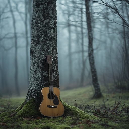 An evocative instrumental that weaves together delicate acoustic guitar and ethereal sounds to create a haunting atmosphere reminiscent of wandering through misty woods filled with echoes of the past. The music blends traditional folk elements with experimental tones, resulting in a bittersweet melody that is both soothing and mysterious.