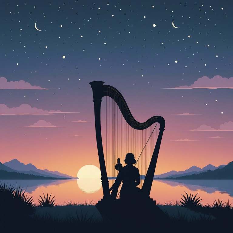 A melodic journey through calming and tender classical music arrangements, featuring a solo harp, inspiring thoughts and providing a respite from the chaotic world.