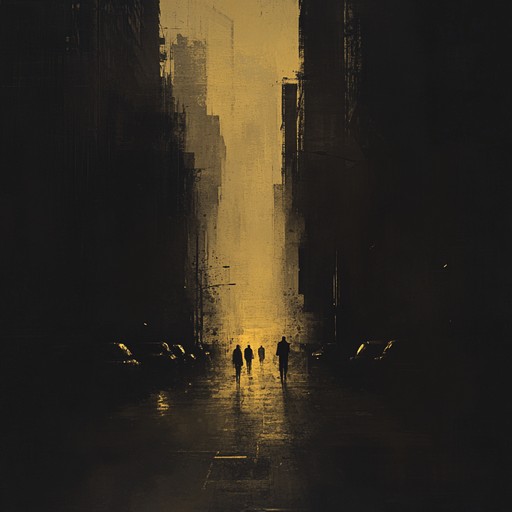 Dive into the dark corners of a sprawling metropolis under midnight skies, where shadowy figures move through dimly lit alleys, accompanied by haunting synthesized soundscapes and pulsating beats that reflect the city's pulse. The song captures the essence of urban desolation, blending eerie synths with rhythmic elements to create a tense and brooding atmosphere.