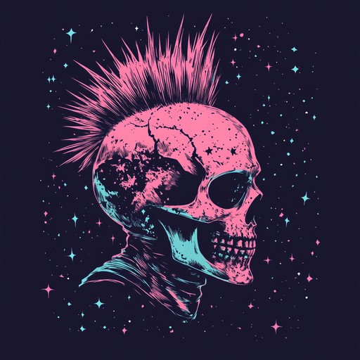 Experience the raw power of punk blended with futuristic, cosmic synths, resulting in an intensely aggressive and otherworldly track. Violent guitar riffs clash with alien soundscapes to create a chaotic and captivating listening experience.