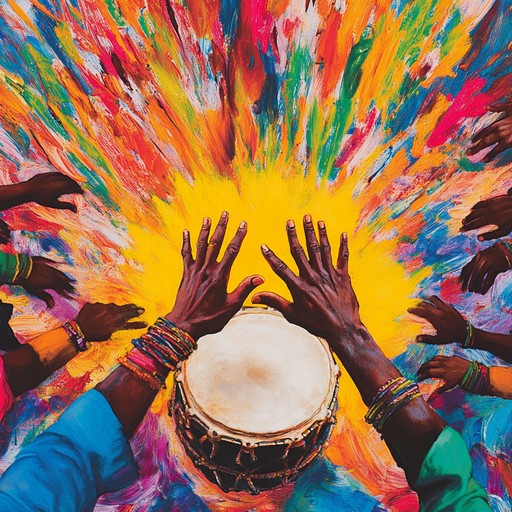 An uplifting instrumental track featuring the vibrant beats of west african djembe drums, creating an infectious rhythm that compels listeners to dance and celebrate.