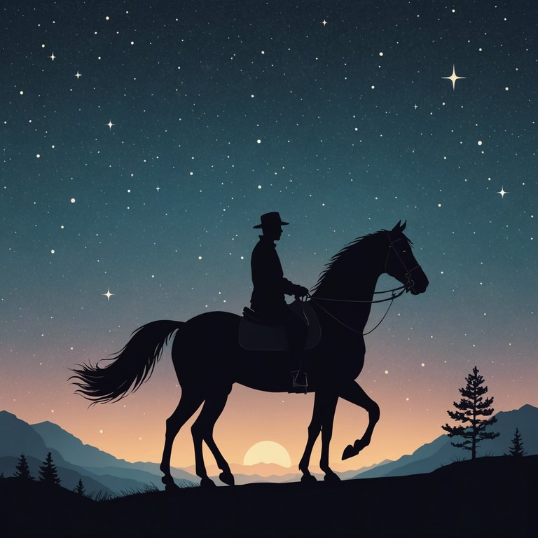 This track embodies the essence of a serene journey across vast, open country under a starlit sky, invoking a sense of nostalgia, freedom, and connection with nature. The gentle strumming of an acoustic guitar complefills the air, painting aural pictures of expansive landscapes and the peaceful solitude of a country night.