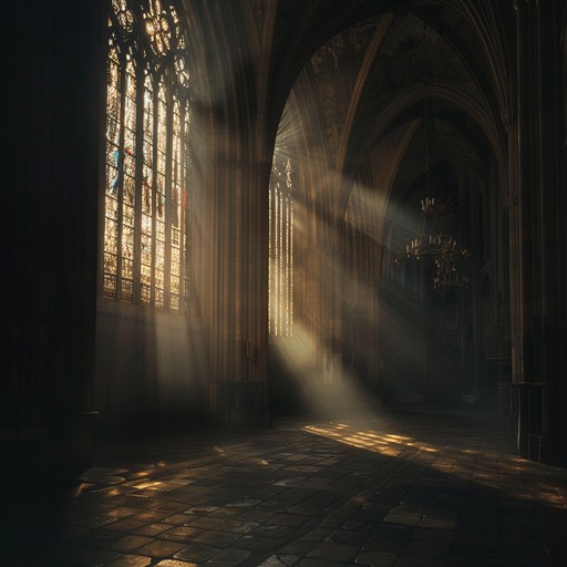 Experience the chilling yet beautiful ambiance of an ancient cathedral through this composition. The pipe organ's dramatic tones blend with ethereal choirs, creating a mysterious and haunting soundscape. This music paints a picture of forgotten sanctuaries and gothic architecture, shrouded in darkness.