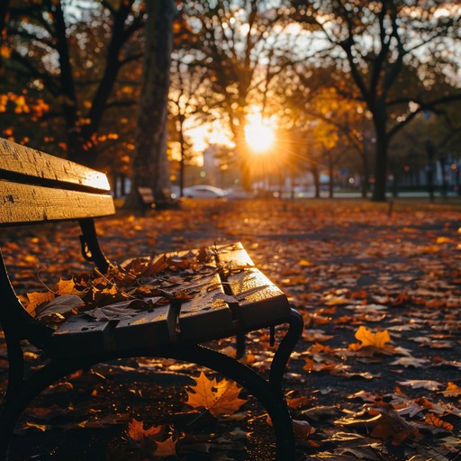 A melancholic, reflective piece that captures the essence of autumn's end, where falling leaves and fading sunlight evoke a sense of longing and nostalgia. Gentle, yet powerful, it blends soft acoustic guitar strums with subtle wind chimes, painting a sonic picture of an evening walk through an empty park.