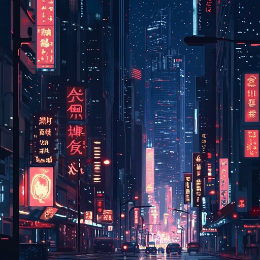 A powerful instrumental piece featuring energy driven beats and intense synthesizer layers, evoking the electric atmosphere of a sprawling cyberpunk metropolis. It carries the listener through dark alleyways illuminated by neon lights, reflecting a world of high technology and low life.