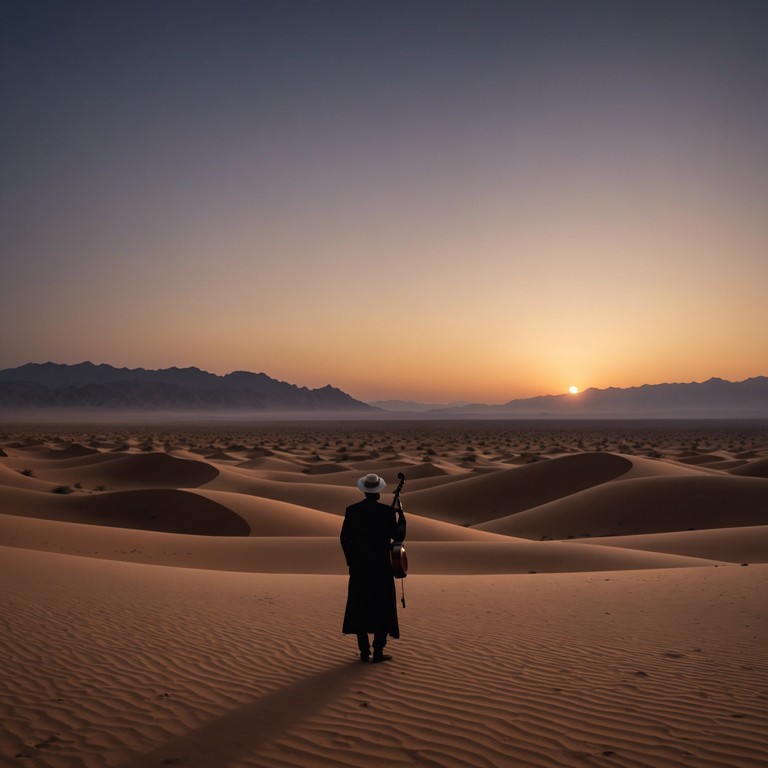 This composition features the traditional oud, evoking a deep, introspective journey through serene desert landscapes under a canopy of stars. The music slowly builds a connection between the ancient earth and the vast cosmos above.