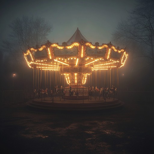 An instrumental piece that combines dissonant calliope tunes with unsettling organ chords, evoking the eerie atmosphere of an abandoned carnival at midnight. The haunting melodies weave through distorted sounds of distant laughter and creaking rides, creating a sense of unease and suspense.