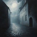 an eerie melody drifting through a misty, deserted city