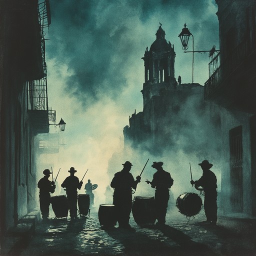 An instrumental track blending afro cuban rhythms with dark, haunting melodies, creating an atmosphere of mystery and suspense that captures the essence of shadowy havana streets at night.