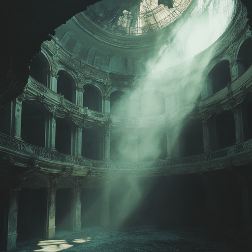 A spine chilling instrumental piece that transports you to an abandoned opera house. The eerie sounds of a lone violin echo through the empty corridors, conjuring images of long forgotten performances and ghostly apparitions. The composition builds a theatrical atmosphere with tense, suspenseful progressions and unsettling harmonics.