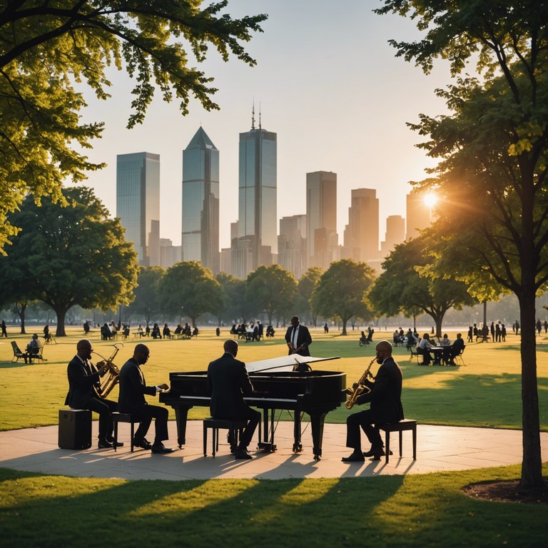 Expanding on the joyful essence of a new dawn, 'morning jazz in the city' captures the essence of optimism through a fusion of gentle hip hop beats and soothing jazz melodies, crafting an atmosphere of peace and positivity in an urban setting.