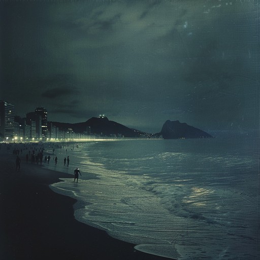 A powerful bossa nova piece featuring aggressive guitar riffs, percussion, and dark, intense melodies that evoke a sense of danger and intrigue, capturing the turbulent energy of copacabana nights.