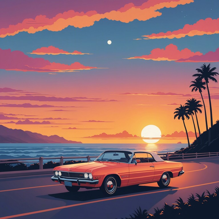 A track that fuses the spirited vibe of pop rock with the mellowness of a sunset drive. The electric guitar solos transition from melodic to fiery, backed by an upbeat rhythm section that adds a lively groove throughout the song.