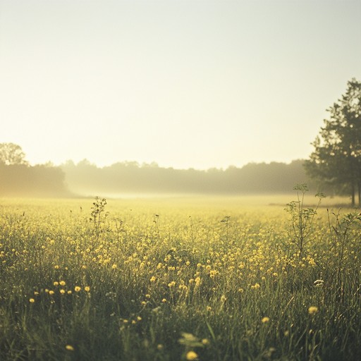 A calming instrumental track using gentle acoustic guitar and ambient textures to convey the quiet beauty and stillness of morning.