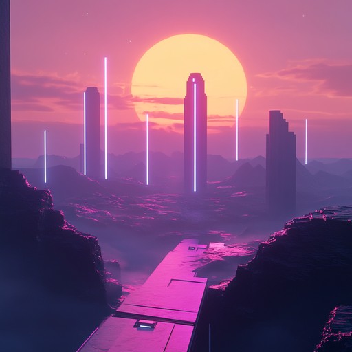 This composition drifts you into a neon lit utopia where reflective synth rhythms harmonize with ambient waves. The atmosphere, serene yet futuristic, perfectly captures a neon dawn, blending the essence of nostalgia with a modern edge.