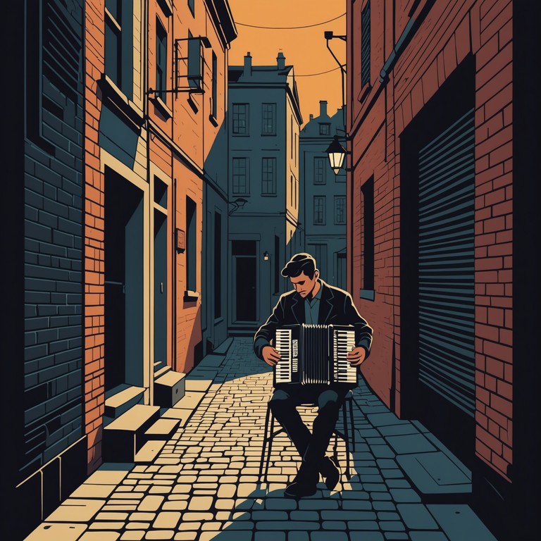 An accordion weaves its soulful melody through the shadows of towering skyscrapers, propelled by deep hip hop rhythms that echo the stories etched in the city's heart.