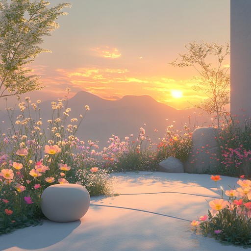 Capture the tranquil essence of an evening garden with gentle acoustic melodies and ambient downtempo rhythms. This serene composition evokes the beauty and calmness of twilight, ideal for relaxation and reflection.