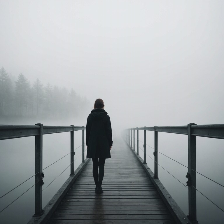 An indie composition that delves deep into the realm of memory and longing, using layers of ambient sound and a haunting melody to evoke the sensation of peering through the mist of the past, as if recalling a forgotten dream. The track would be rich in texture, with an ethereal quality that envelopes and transports the listener to a serene, reflective state.