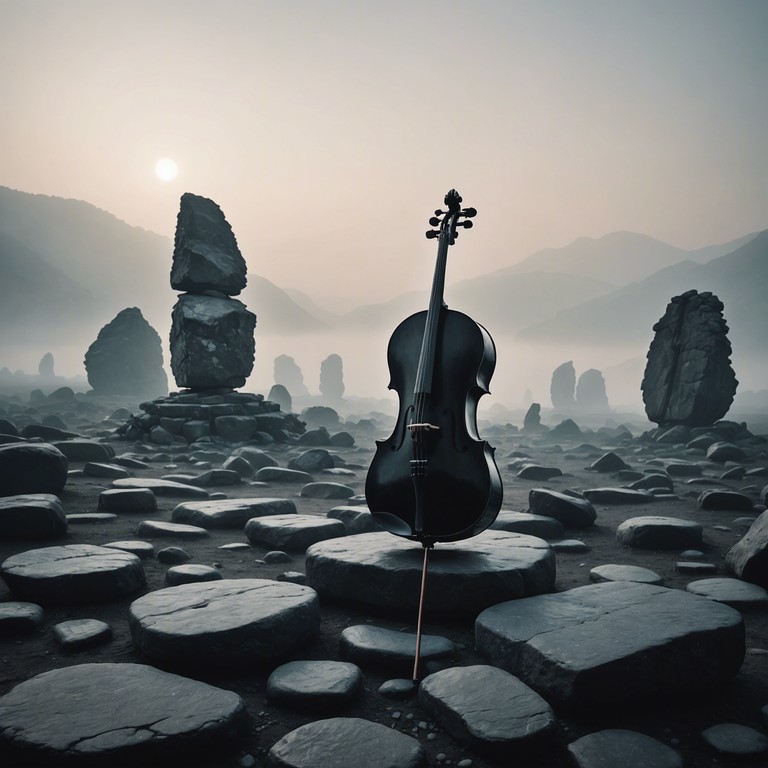 Venturing deeper into the realm of shadows and whispers, echoes through time presents an auditory journey into the soul's recesses, where each bow stroke on the cello resonates with the silent stories of antiquity, conjuring visions of mist laden landscapes and timeless serenity.