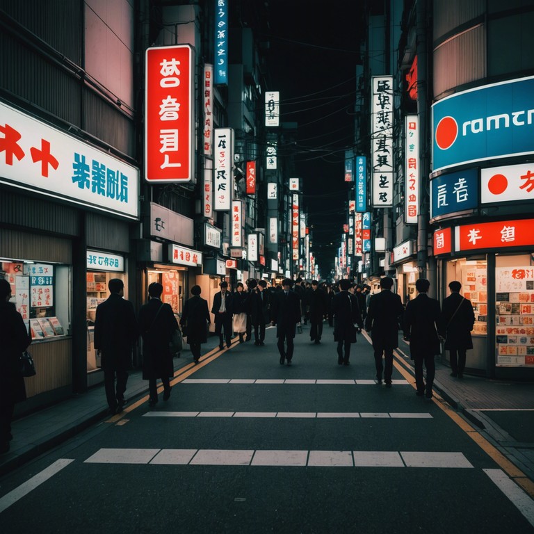 An instrumental j pop track capturing the pulsating heart of tokyo as night falls. The music embodies the blend of urban sophistication and a touch of existential angst that envelops the city in the twilight hours. This piece uses the traditional koto to fuse classic japanese sounds with modern anxious tones, creating a narrative of someone navigating through tokyo's bustling shibuya crossing, consumed by both the city's beauty and overwhelming pace.