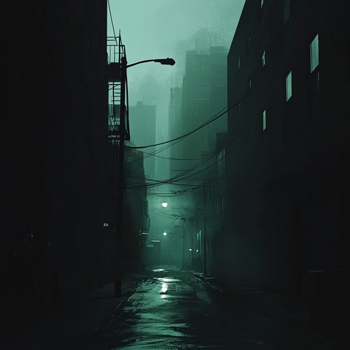 A brooding instrumental rap track with haunting synth melodies and a dark, foreboding vibe. The intense beats and sinister rhythms create a suspenseful soundscape that evokes a feeling of walking through shadowy, danger filled streets.