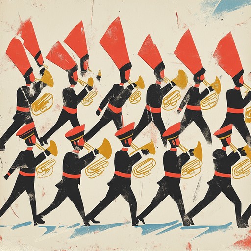 A bold and energetic military march characterized by the triumphant sound of brass instruments. This composition captures the essence of victory and pride, perfect for parades or ceremonies. Percussion elements add to the marching rhythm, making it uplifting and celebratory.