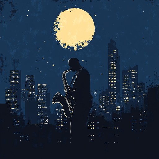 A mellow jazz track featuring soothing saxophone melodies over gentle piano chords, capturing the tranquility of a quiet city night for relaxation and reflection.