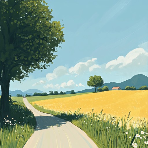 This bouncy instrumental captures the joy of a countryside stroll, with light hearted rhythms and uplifting harmonies perfect for a sunny summer’s day, evoking carefree and spontaneous moments.