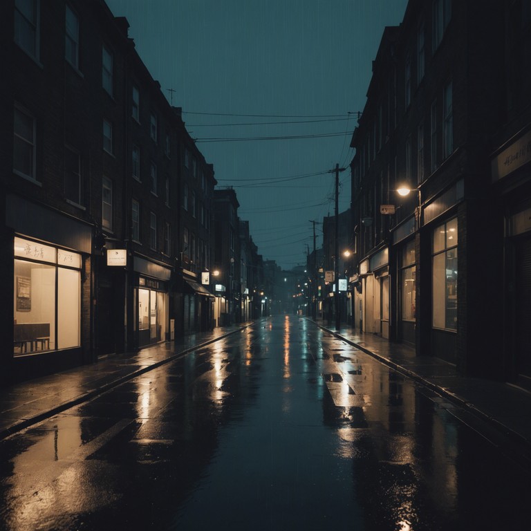 A composition evoking the quiet solitude of deserted urban areas at night, where only the soft echoes of distant traffic and the occasional rustle of wind can be heard. This minimalistic instrumental focuses on portraying the moods of isolation and introspective peace found in such settings