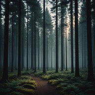 magical journey through mystical woodlands at dusk