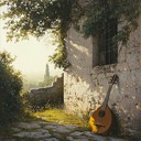 a peaceful lute melody capturing serene medieval countryside essence