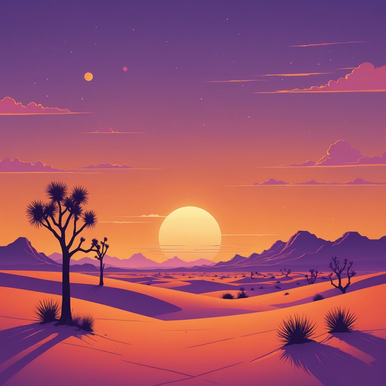 This instrumental evokes the serene mood of a sun setting over a desert landscape, blending soothing sounds with a touch of western flair to create a peaceful auditory escape. Perfect for relaxation and meditation, the music paints a picture of vast open spaces, golden skies, and a calm that washes over the soul.