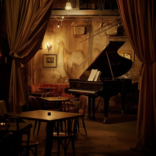 Experience a dark and suspenseful jazz composition with a torch lounge atmosphere, conveying an enchanting yet thrilling mood. Perfect for late night listening, this tune combines the smoothness of torch lounge and the edge of suspenseful jazz elements for a truly captivating experience