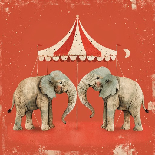 This delightful instrumental piece captures the lighthearted and joyous atmosphere of a circus, focusing on the antics of silly elephants. The melody is simple, catchy, and easy for children to remember, featuring a mix of cheerful woodwinds, playful percussion, and a sprightly glockenspiel. The arrangement is lively and engaging, with various sections representing different circus acts and the elephants' mischievous adventures. The overall mood is happy, carefree, and perfect for sparking children's imagination and encouraging play.