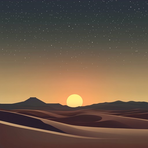 An ethereal blend of serene flute melodies carried by a gentle breeze, invoking the vast desert at twilight. This soft, exotic composition with its delicate touches will transport you to a place of calm and reflection.