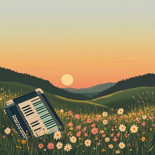 A soothing instrumental polka that captures the tranquillity of peaceful countryside meadows, with gentle accordion melodies that sway like the soft rustle of leaves in a calm breeze.