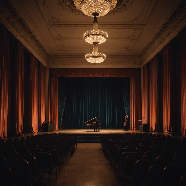 A deeply evocative track where delicate string arrangements weave through the rich tapestry of classical music, adapting a sultry tone that explores the intimate dance of shadows and light in a timeless nocturnal setting. The composition invites the listener to a tranquil, yet emotionally charged experience, combining the elegance of classical music with an undercurrent of passion and yearning.