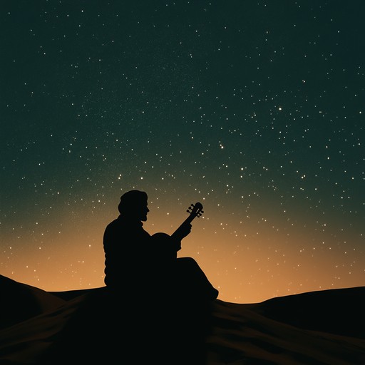 An uplifting instrumental track that blends traditional middle eastern instruments with modern rhythms, capturing the energy and beauty of a starry night in the desert.