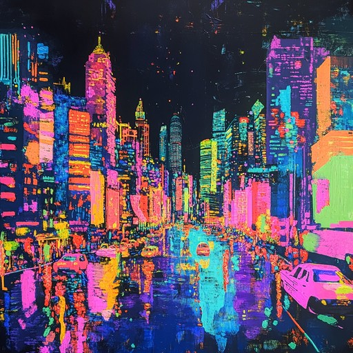 Dynamic, highly energetic trap track, weaving profound basslines and rapid hi hats into a tapestry of futuristic synths and gritty urban beats, designed to capture the pulse of bustling cityscapes at night.