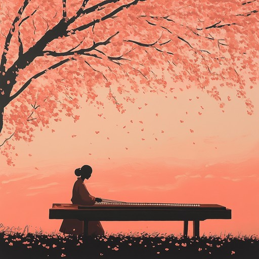 A melancholic instrumental that intertwines the soothing strums of the koto with gentle electronic beats, painting a picture of cherry blossoms in twilight, evoking tender memories and a soft sense of longing