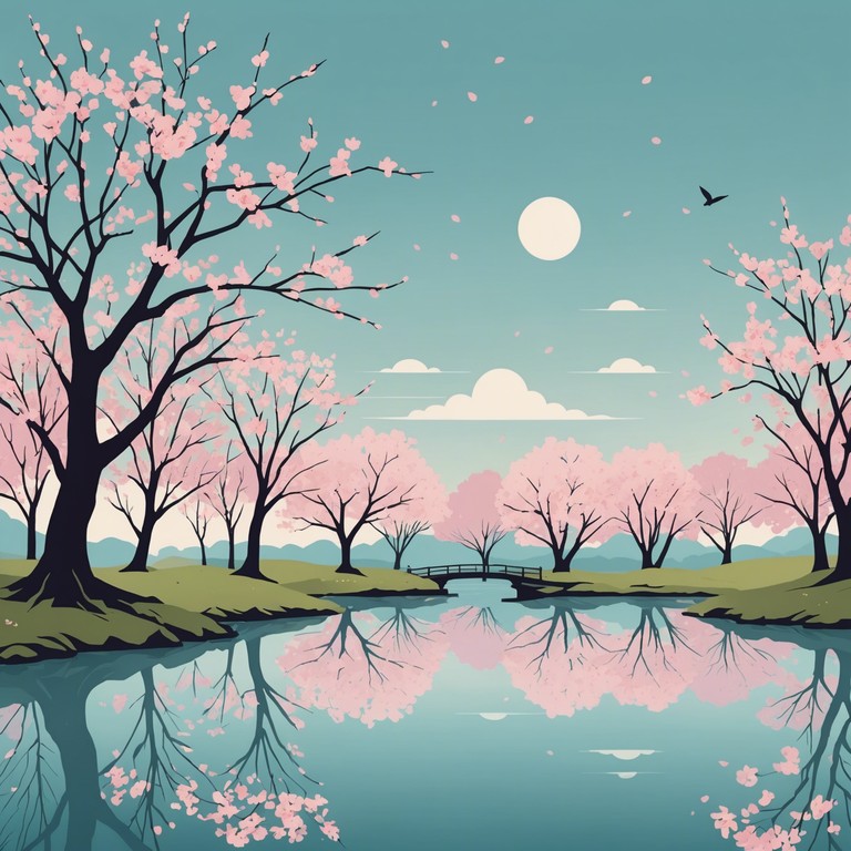 A delicately woven tapestry of sound, distant sakura dreams evokes the sensation of yearning for a lost love under the fleeting cherry blossoms of spring in japan. The music flows like a gentle stream, reflecting the ephemeral beauty of sakura petals drifting softly to the ground. The melody, carried by the ancient tones of the koto, captures the profound beauty and melancholy of longing and remembrance, inviting the listener into a serene yet poignant emotional landscape.