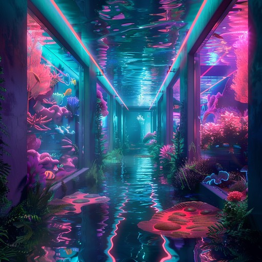 Imagine diving deep into a bioluminescent ocean, surrounded by glowing neon creatures and pulsating underwater plants. The track starts with a mysterious, bubbling intro that builds anticipation before dropping into a heavy, fast-paced drum and bass beat. Swirling synthesizers and deep, rumbling basslines create a sense of movement and energy, while atmospheric pads and eerie sound effects add to the underwater ambiance. The track ebbs and flows like the tides, with moments of intensity followed by brief respites of calm. As the journey reaches its climax, the beat intensifies, and the neon colors become more vivid, before gradually fading away, leaving you floating peacefully in the vast expanse of the ocean.