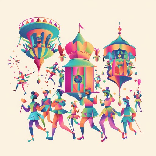 Picture a jubilant carnival parade on a sunny morning, filled with lively rhythms and playful sounds. This energetic instrumental jingle features vibrant trumpet melodies that capture the joyful, festive spirit, perfect for creating a cheerful ambiance.