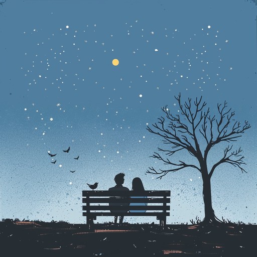 This tranquil instrumental features soft piano keys intertwined with calming ambient sounds. It paints a serene picture of a romantic evening stroll, offering an intimate and soothing backdrop for couples to connect and relax together.