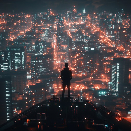 An instrumental track blending atmospheric synths with rapid drum patterns, capturing personal introspection amidst the bustle of the urban night.