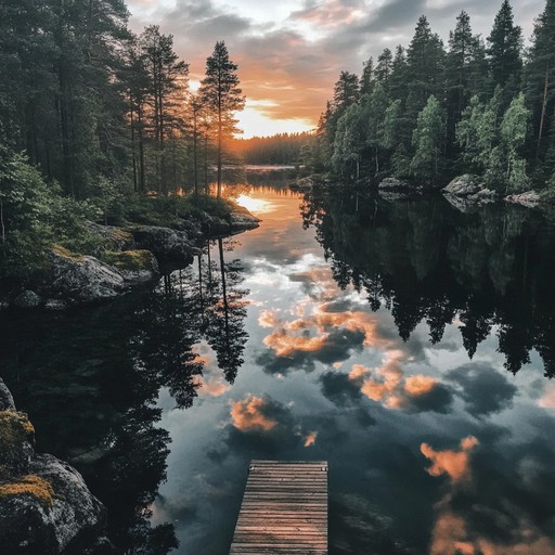 An evocative instrumental piece blending suomipop rhythms with passionate melodies inspired by sunsets over finnish lakes.