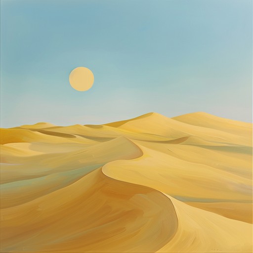 An epic composition with ethereal tones that capture the sweeping beauty and mystique of sunlit desert horizons, intertwining grand musical elements with deep cultural influence.