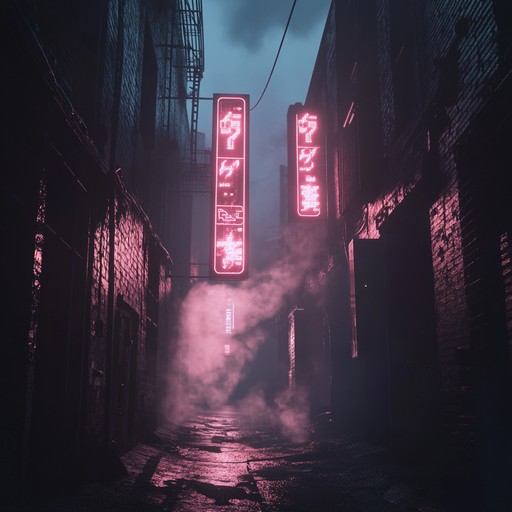 Dive into the pulsating heart of a dystopian metropolis with groovy yet ominous beats. Eerie soundscapes blend seamlessly with funky basslines and dark synths. This track encapsulates the tension and hidden dangers of neon lit urban backstreets, where shadows conceal secrets and every corner holds a mystery. The rhythm pushes forward, building anticipation and a sense of impending unease, perfect for thrillers or cyberpunk narratives.